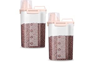 jutyum Pack of 2 Storage Jars, 3 L, Laundry Detergent Storage, Kitchen Organiser, Washing Powder Storage Box, Dog Food Storage, Storage Box, Kitchen, Laundry Detergent Box, Food Bin Storage Jars