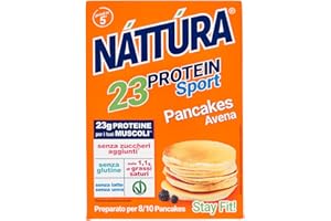 Náttúra Nattura® | Preparato Pancakes Avena Protein Sport | Preparato Proteico Avena Pancakes Colazione Energetica | Circa 8-10 Pancakes - 200 Gr