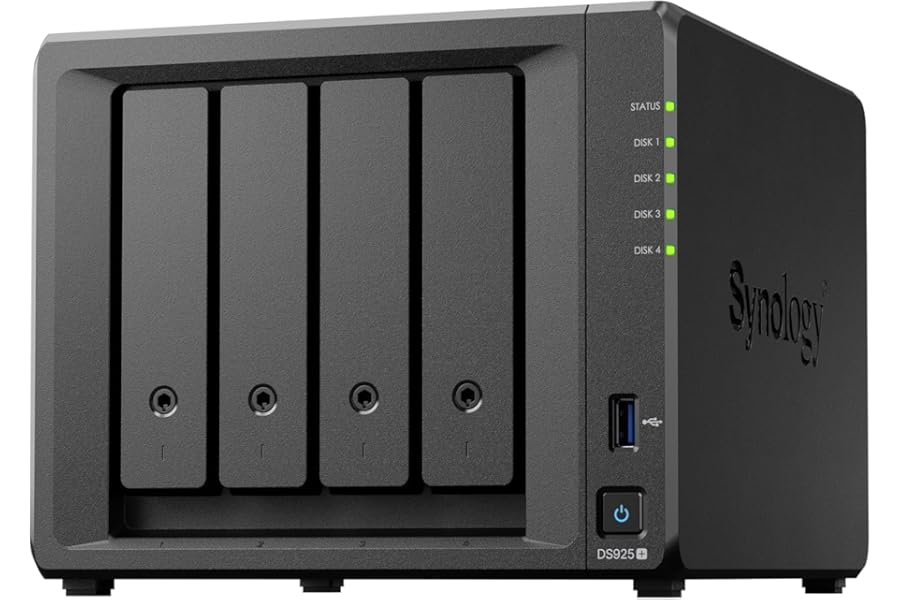 DiskStation DS925+ – 4-Bay NAS with 2.5GbE, Expandable to 9 Bays, M.2 NVMe SSD Caching, High-Speed Backup, Surveillance & Collaboration, Data Storage and Management Solution Ideal for Home or Business