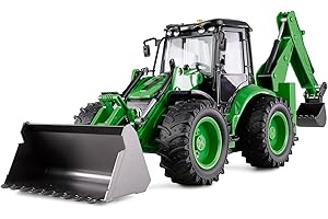 Amewi Koparko-ładowarka G1401E 1:14 RTR zielona zdalnie sterowana RC 2 w 1 ładowarka kołowa i koparka dzieci 8 lat