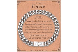 KORAS Dad Son Grandson Gifts, Cuban Chain Bracelet for Grandad Uncle Nephew Brother Soulmate, Stainless Steel Bracelet Gifts for Men, Perfect Fathers Day Birthday Graduation Christmas Presents