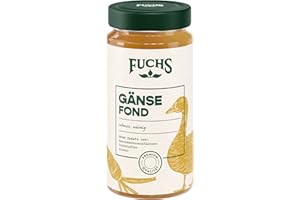 ‎FUCHS Fuchs Gewürze - Gänse Fond, Für köstliche gewürzte Gerichte und raffinierte Saucen, Ohne Geschmacksverstärker, Farbstoffe oder Palmfett, 400 ml im wiederverschließbaren Glas