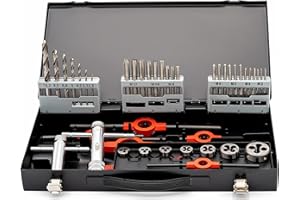 BAER Juego de machos de roscar de mano HSS, terraja de roscar, herramientas: M 3-12, juego de roscar, juego de roscar, surtido de roscas