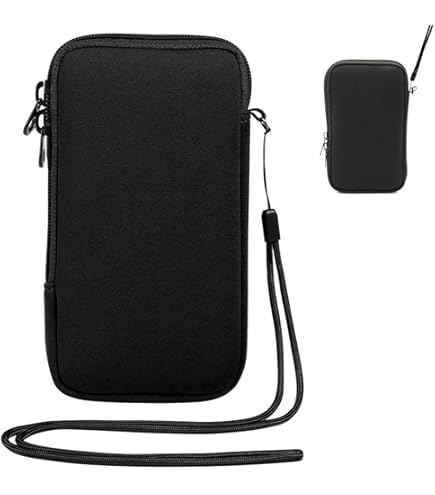 Housse de Protection pour Smartphone, Universelle Pochette pour Téléphone en Durable Néoprène, 7 Portable Sacoche de Protection avec Mousqueton et Dragonne Compatible iPhone 14 15 16, 18,5 x10cm