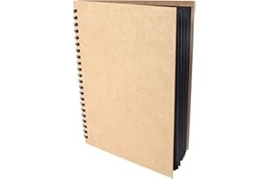 Artway Enviro - Skizzenbuch mit Spiralbindung - 100 % Recycling - Schwarzes Papier/Karton - A4 Hochformat - 30 Blatt mit 270 g/m², Schwarz