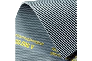 NORD-INDUSTRIEGUMMI Isoliermatte 50.000 Volt, 4,5mm, 2m² 1,0 x 2,0m VDE 0303 Gummimatte, Feinriefenmatte