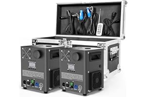 2 Pezzi con Flightcase FODEXAZY 1000W Macchine Pirotecniche Elettronica Nera, Scintille Fredde per la Scena con d-mx512& Telecomando Senza Fili per Matrimonio Festa Concerto Natale