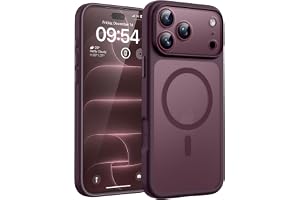 TOCOL Skal för iPhone 18 Pro, Kompatibel med MagSafe, Bordeaux | Inbyggda Magneter, Skydd för Kameraknapp, Kamera Skydd, Militärklassat Stötskydd, Matt Halvtransparent Case, Fläckavvisande
