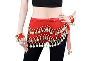 LZYMSZ szaliki na biodrach do tańca brzucha, damskie spódnice w kształcie fali z 128 złotymi elementami, szyfonowy pas do tańca brzucha z bransoletkami