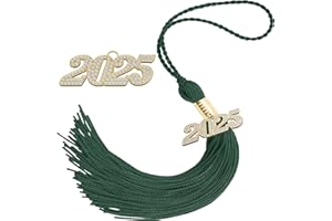 YCLEKIQA Graduation Gifts for Her Tassel Cap Decorations Tassel Pendant Class 2025 Custom Diamond Memorial leavers School University Primary Students (Emerald green)