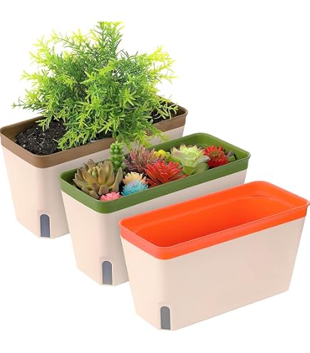 Salottino Da Giardino Fioriera Da Parete In Plastica 31 Cm Terracotta - Vaso Rettangolare, Capacità 4 Litri, Per Giardino O Balcone Fioriere Da Parete In Offerta