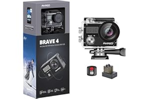 AKASO Brave 4 Action Camera, Ultra HD with EIS 30m Underwater Camcorder 4K 20MP WiFi Waterproof Camera with Remote Control, 2 Rechargeable Batteries and Mounting Accessories Kit