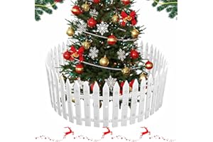 wynott 25pcs Christmas Tree Fences Thick White Plastic Picket Fence Border Mini Fence Decoration Christmas Decorative Fence Christmas Tree Guard for Christmas Wedding Party Home Garden, 12 Inches