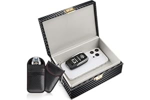 Lanpard Scatola Faraday con custodia Faraday 2 pezzi, protezione sicura per chiavi auto con accesso senza chiave Gabbie antifurto antifurto RFID (L, Fodera bianca)