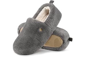 EverFoams Damskie kapcie z zamkniętymi plecami, puszysta, sztuczna wełna, miękkie, lekkie, antypoślizgowe buty domowe