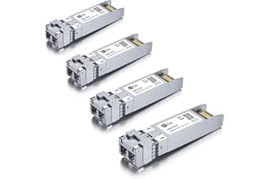 H!FIBER.COM 4 Pezzi,10G Monomodale SFP+ LC Modulo, 10GBase-LR Fiber Transceiver per Cisco SFP-10G-LR, Meraki MA-SFP-10GB-LR, Ubiquiti UniFi UF-SM-10G, Mikrotik, Netgear,D-Link,TP-Link (SMF,1310nm,10km,DDM)