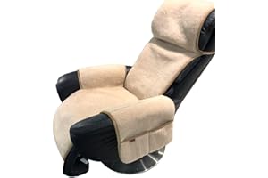 ‎ALPENWOLLE Alpenwolle Sesselschoner Relax 180cm Alpaca mit Taschen Überwurf Sitzauflage 100% Wolle