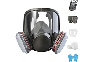 Faburo Atemschutzmaske Set, Gasmaske Staubmaske mit Filter, Staubschutzmaske Atemschutzmaske Gase Dämpfe Lackiermaske für Feinstaub Lackieren Schleifen Polieren, Feinstaubmaske