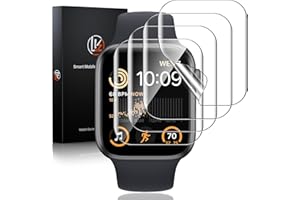 LK 4 Pack Screen Protector for Apple Watch Series 9 8 7 45mm/ Series SE 6 5 4 44mm, High Definition, Bubble Free, Clear Flexible TPU Film, Easy Installation, for iWatch 44/45mm