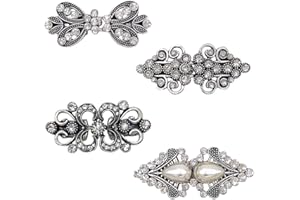 GXGM 4 Alfileres Vintage para Jersey o Bufanda, Estilo Retro,Broches para Ropa Mujer,para Rebecas,Broche Cierre Clip,para Cuello y Camisas,Clips Vintage para Cárdigan