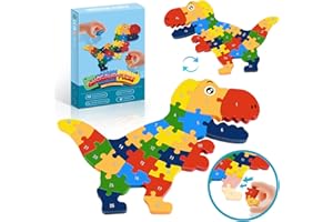 Diyfrety Toys for 2 3 4 Year Old Boys Girls, Dinosaur Wooden Puzzles Montessori Toys for 1-4 Year Olds Gifts for 2-4 Year Olds Boys Girls Toddler Puzzles1-3 Year Educational Toys 1-4 Year Olds