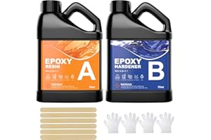 KOPOZA Resina epoxi transparente y endurecedor, 948 ml / 32 oz resina epoxi transparente, 1: 1 relación revestimiento de resina epoxi cristalina para joyas, molde de mesa, creaciones artísticas