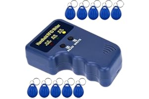 GODELY Scrittore del Lettore di RFID, Scrittore Astuto Tenuto in Mano del Lettore Della Catena Portachiavi di 125khz RFID, Copiatore, Compreso le Carte Chiave Scrivibili T5577 10pcs per il keyfob (2#key)