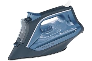 Rowenta Express Steam DW4320 plancha vertical de 2500 W, suela Microsteam 300 láser, salida vapor 40 g/min, golpe vapor 160 g/min, sistema antical integrado, gran deslizamiento, Azul