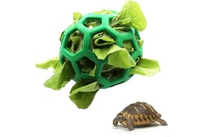 TIRIFER Together-life Tortoise Treat Ball Toy Hay Feeder Ball Hanging Feeding Grass Ball Fruit Vegetable Feeder Holder Foraging Toy for Small Animals Pet Tortoise Turtle, Green