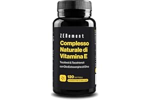 Vitamina E Naturale, Tocoferoli e Tocotrienoli, 120 Capsule Molli | Migliore Biodisponibilità, Massimo Assorbimento | Vitamina E Capsule per Viso, Antiossidante, Pelle e Anti-aging | Zenement
