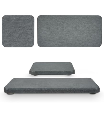 Lot De 2 Tapis D'égouttement Pour Vaisselle - 21 X 10 Cm - Pierre Absorbante - Tapis De Salle De Bain - Tapis D'égouttement Avec Semelle En Caoutchouc Anti-taches - Tapis D'égouttement