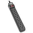 Tripp Lite 6 Outlet Surge Protector Power Strip, 6ft Cord, Black, 10,000 INSURANCE (TLP6B)