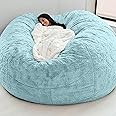 RTYHN Faux Fur Bean Bag,Adults Luxurious Giant 5/6/7ft Huge Bean Bag Chair,Ultra Soft Bean Bag Chair(No Filler)