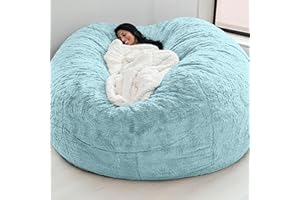 RTYHN Faux Fur Bean Bag,Adults Luxurious Giant 5/6/7ft Huge Bean Bag Chair,Ultra Soft Bean Bag Chair(No Filler)