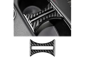 KUNGKIC for Mercedes Benz W169 W117 W156 A Class CLA GLA,Real Carbon Fiber Accessory Auto Inner Parts Car Center Console Cup Holder Panel Frame Sticker Decoration Interior Trim,Black