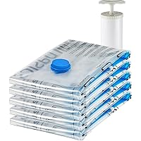 amazon basics Vacuum Compression Storage Bags with Hand Pump - Medium, 5-Pack