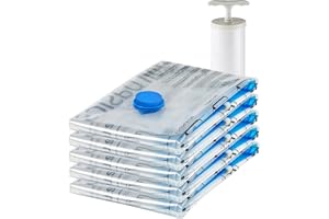 amazon basics Vacuum Compression Storage Bags with Hand Pump - Medium, 5-Pack