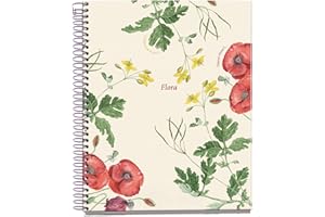 Miquelrius - Cuaderno A5 cuadriculado, Libreta con 100 hojas de 4 colores para organizar, Papel que no traspasa de 70 g/m², 2 taladros para archivar, Espiral, Amapola
