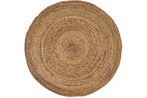 LOLAhome Alfombra Redonda Trenzada de Yute Natural de Ø 90 cm