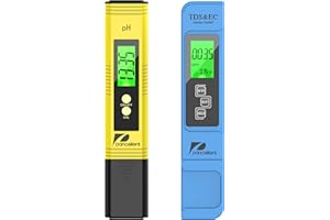 Water Quality Test Meter Pancellent TDS PH EC Temperature 4 in 1 Set for Hydroponics, Aquariums, Drinking Water, RO System, Fishpond and Swimming Pool (Yellow)