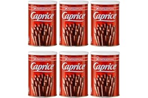 ‎JASSAS GRIECHISCHE FEINKOST Caprice Waffelröllchen Schoko 6x 400g Papadopoulos aus Griechenland | Griechisches Gebäck | +20ml Jassas Olivenöl