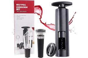 TXERFOLG Weinflaschenöffner Set 4-Teiliges Weinöffner Set Profi Korkenzieher mit Folienschneider Weinausgießer und Vakuum Weinverschluss Flaschenöffner für Feiertag Party Zuhause Restaurant Bar