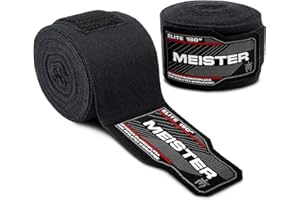 Meister Elite Lot de 2 Bandages de Boxe, de qualité supérieure, 457 cm, pour Adultes, pour MMA et Boxe