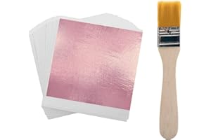 HALYKADU Blattgold Imitation Blattgold-100 Stück Goldfolie zum Basteln-Blattgold für Kunst, Basteln, Unstprojekt, Möbel (Pink), Rosa