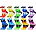 Mens Casual Cotton Rich Smart Design Colourful Comfortable Dress Crew Calf Socks Multipack