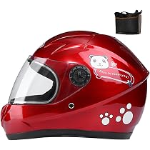 Casque Moto Intégral Enfant 3-12 Ans - Homologué ECE Avec Pare-Soleil Et Écharpe Amovible - 48-55CM