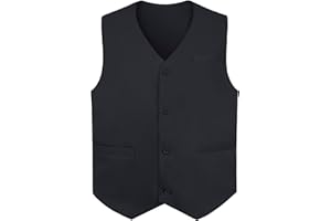 TOPTIE Gilets sans manche Homme Gilet de Costume avec Boutons unisexe pour commis de supermarché et bénévole