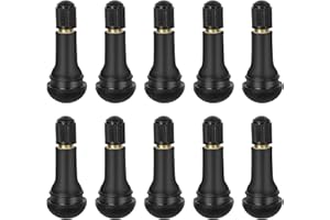 IRYNA Car Tire Valve Stem 10Pcs Rubber Tire Tyre Valve Stem, Tubeless Snap-in Rubber Valve Stems with Dust Caps, Tyre Tire Valves for Tubeless Rim Holes on Standard Vehicle Tires