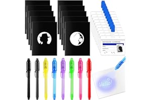 HPBAGGY 28Stk Detektiv Set Kinder,Geheimstift mit UV Licht Kinder,Notizbuch,Detektivausweis Ausweise mit Clip,Entdecker Set mit UV-Licht für Kindergeburtstag,Geschenke,Detektivisches Rollenspiel