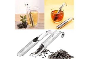 ZDNT Tea Infuser Steeper Strainer, Stainless Steel Tea Filter Ultra Fine Pipe Steeper Tea Strainer with Hook Tea Steeper Strainer Infuser Tea for Cups,Glasses,Teapots (2 Pack)